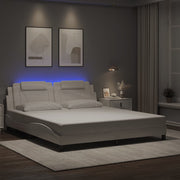 sengeramme Viana med LED uden madras 180x200 cm sort og hvid