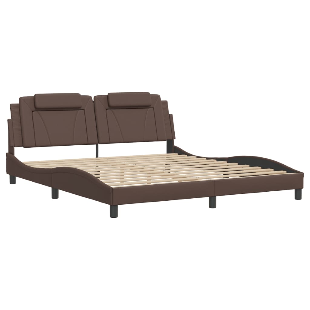 sengeramme Viana med LED uden madras 100x200 cm brun