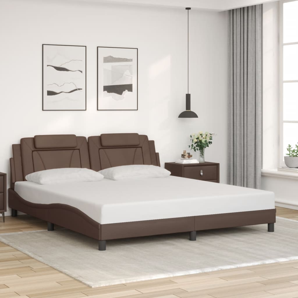 sengeramme Viana med LED uden madras 100x200 cm brun