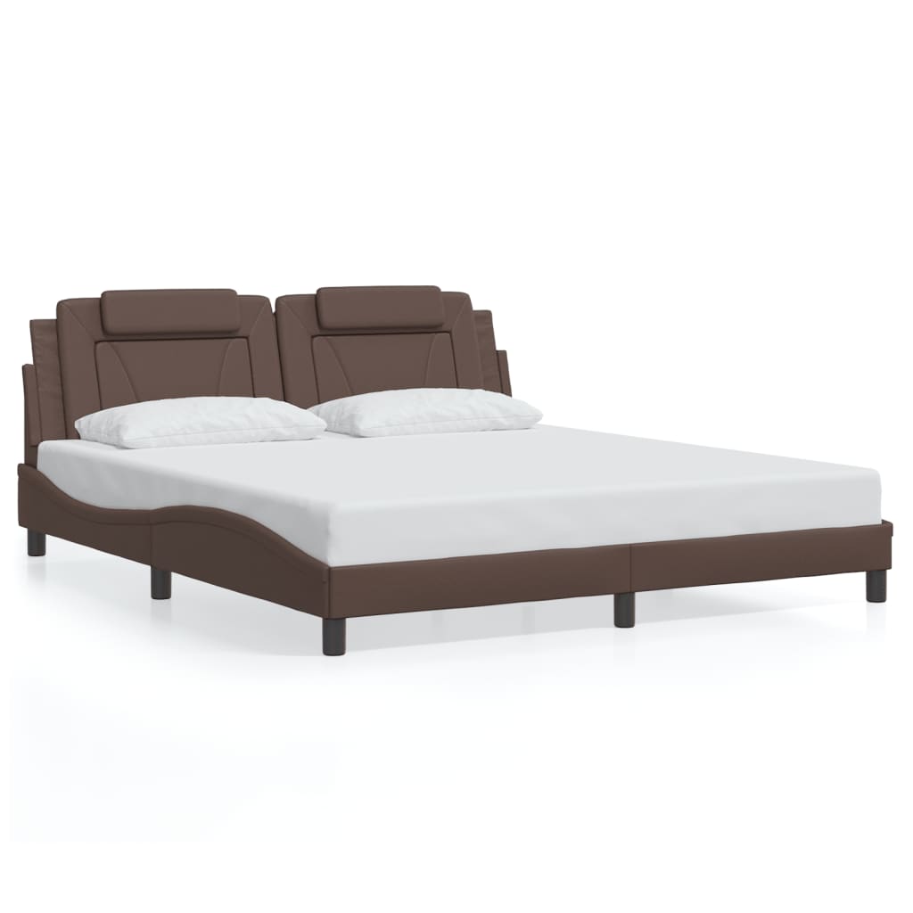 sengeramme Viana med LED uden madras 100x200 cm brun