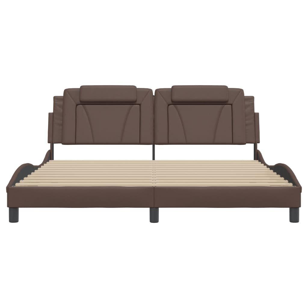 sengeramme Viana med LED uden madras 100x200 cm brun