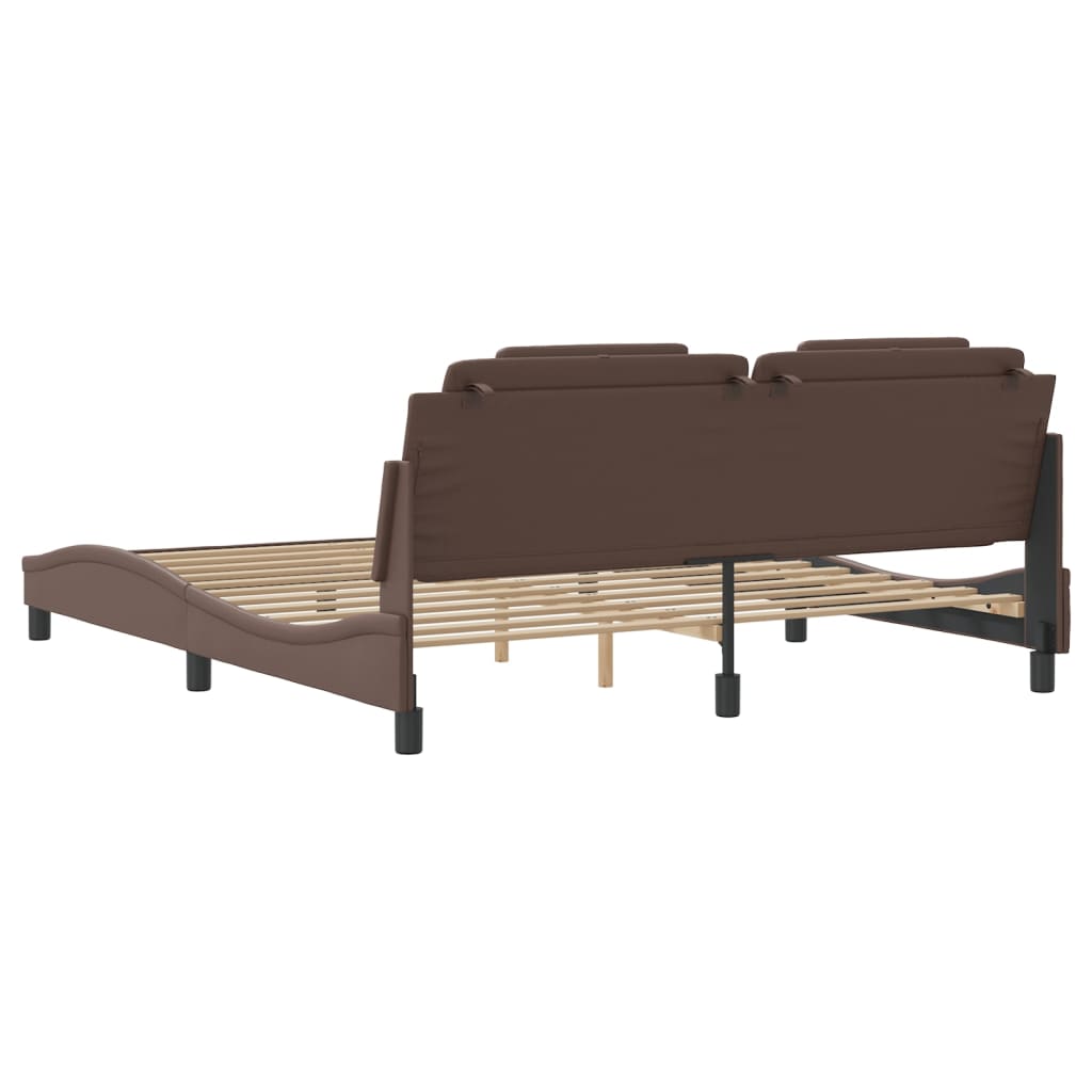 sengeramme Viana med LED uden madras 100x200 cm brun