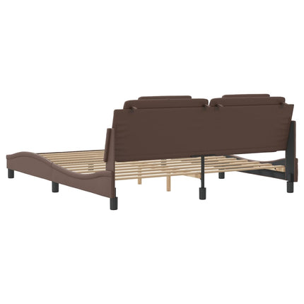 sengeramme Viana med LED uden madras 100x200 cm brun