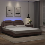 sengeramme Viana med LED uden madras 100x200 cm brun