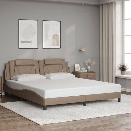 sengeramme Viana med LED uden madras 180x200 cm cappuccinofarvet