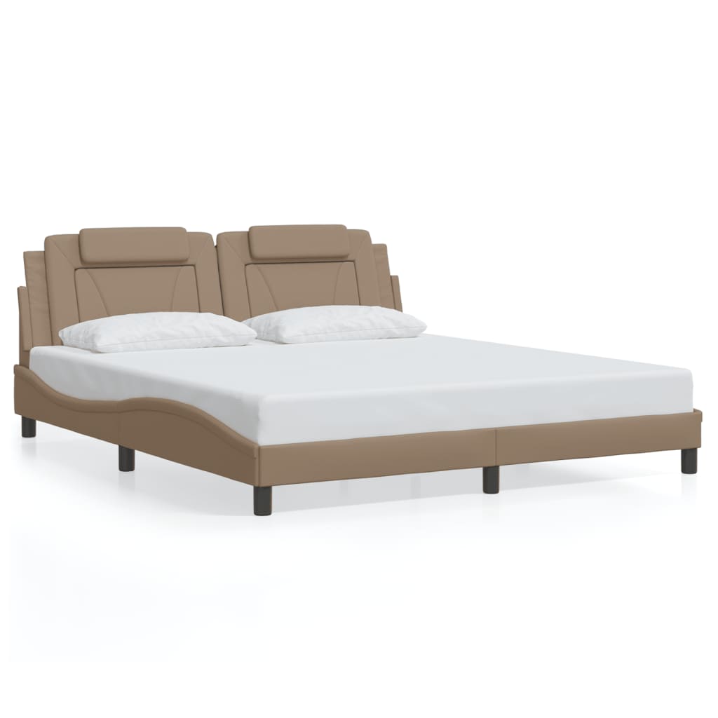 sengeramme Viana med LED uden madras 180x200 cm cappuccinofarvet