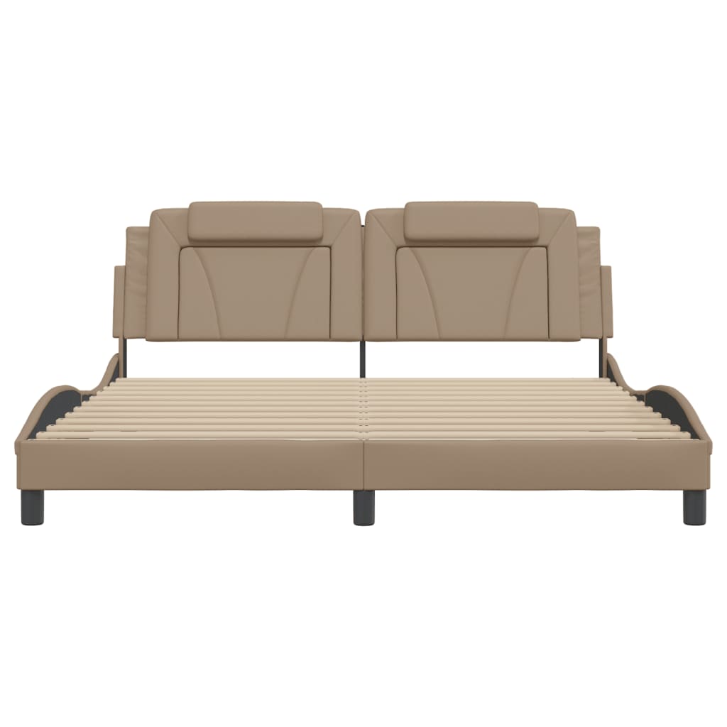 sengeramme Viana med LED uden madras 180x200 cm cappuccinofarvet
