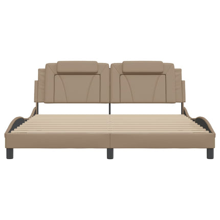 sengeramme Viana med LED uden madras 180x200 cm cappuccinofarvet