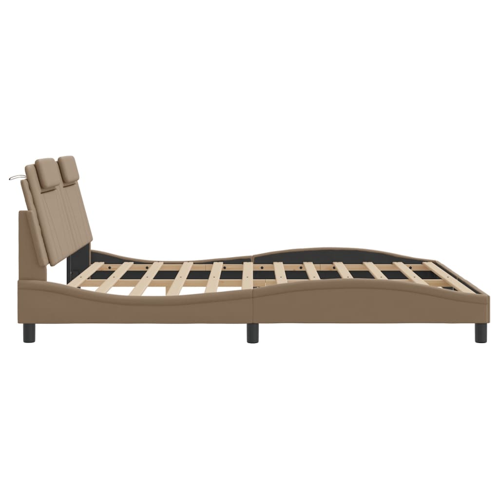 sengeramme Viana med LED uden madras 180x200 cm cappuccinofarvet