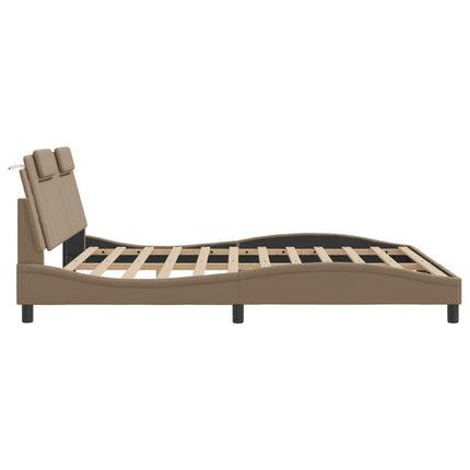 sengeramme Viana med LED uden madras 180x200 cm cappuccinofarvet