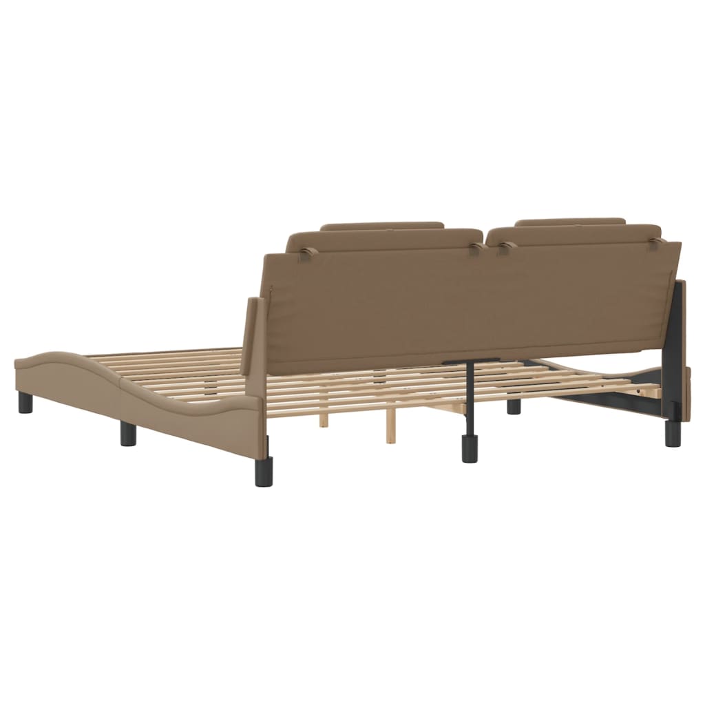 sengeramme Viana med LED uden madras 180x200 cm cappuccinofarvet