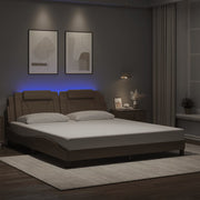 sengeramme Viana med LED uden madras 180x200 cm cappuccinofarvet