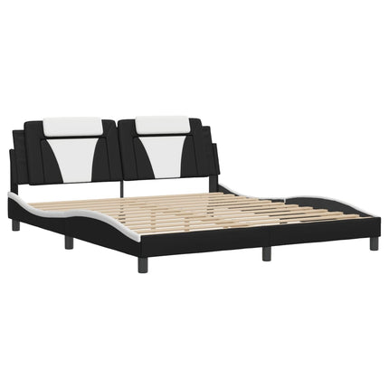 sengeramme Viana med LED uden madras 180x200 cm sort og hvid