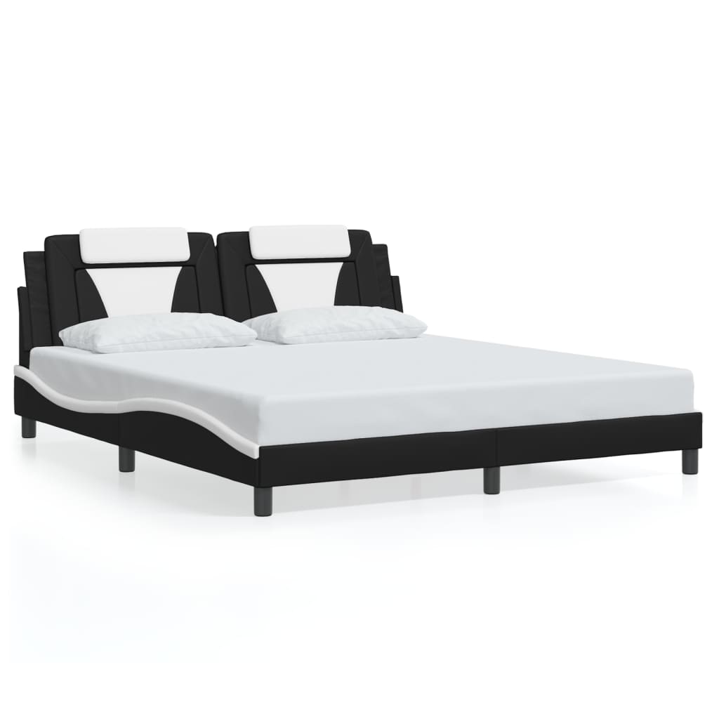 sengeramme Viana med LED uden madras 180x200 cm sort og hvid