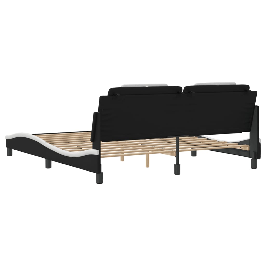 sengeramme Viana med LED uden madras 180x200 cm sort og hvid