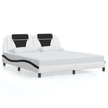 sengeramme Viana med LED uden madras 180x200 cm sort og hvid