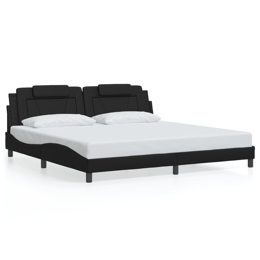 sengeramme Viana med LED uden madras 200x200 cm sort