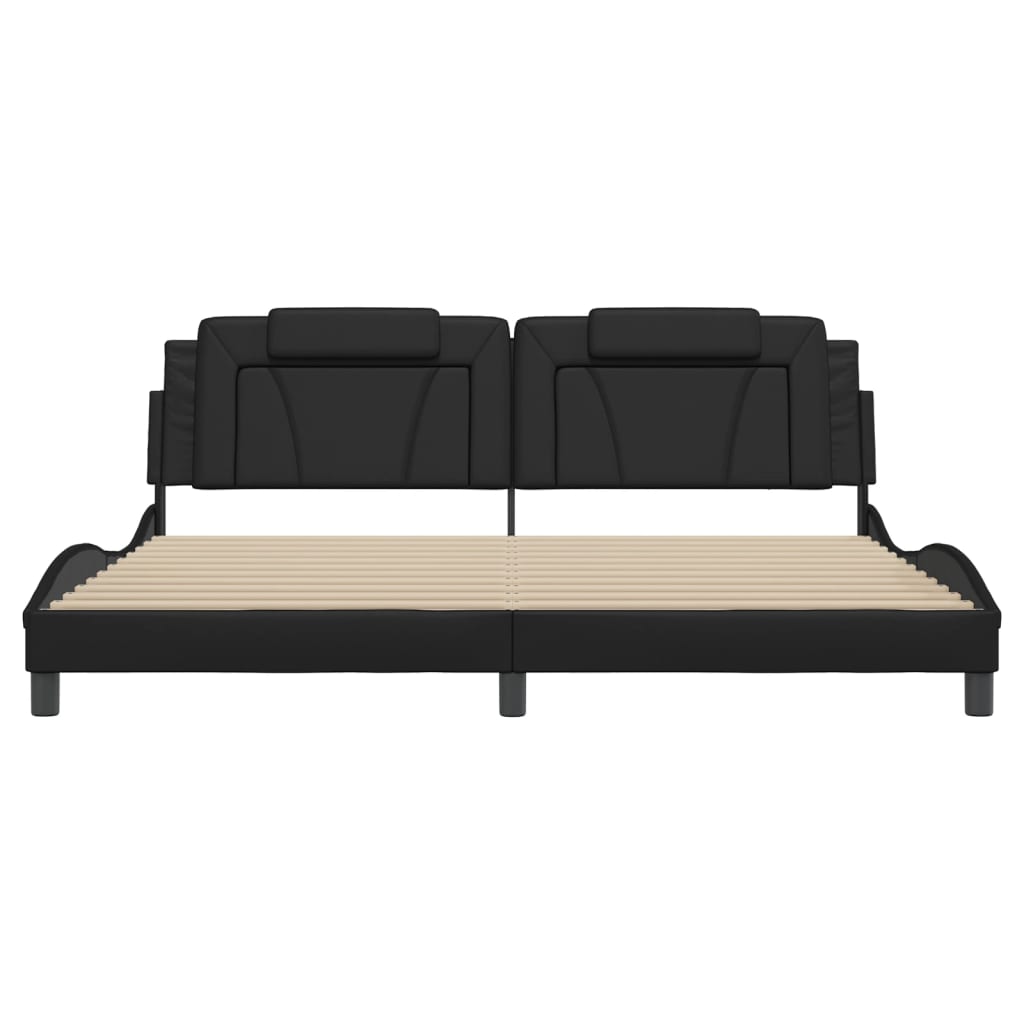 sengeramme Viana med LED uden madras 200x200 cm sort