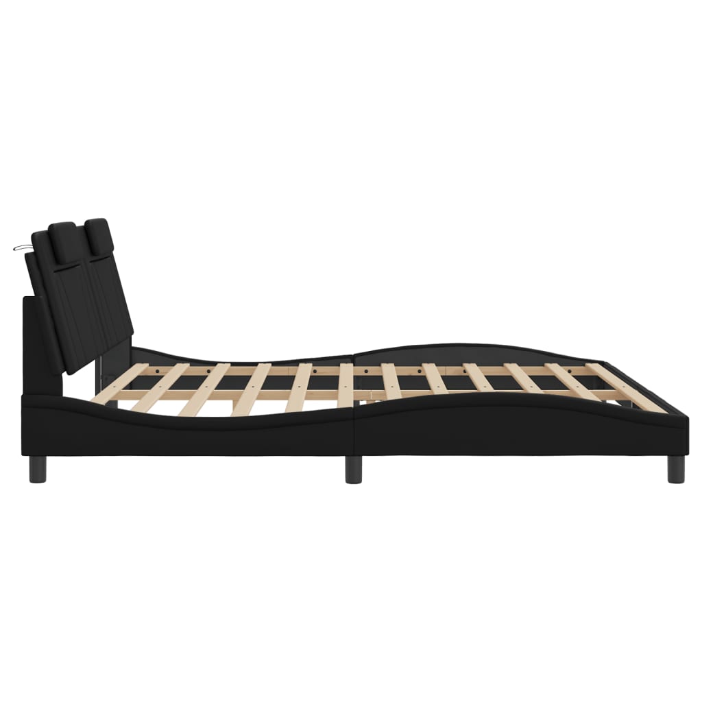 sengeramme Viana med LED uden madras 200x200 cm sort