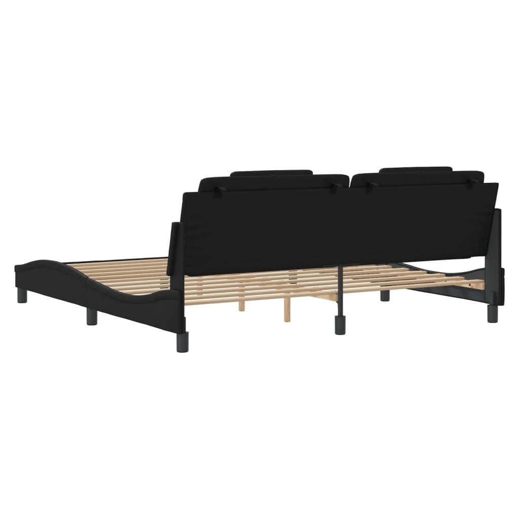 sengeramme Viana med LED uden madras 200x200 cm sort