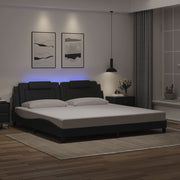 sengeramme Viana med LED uden madras 200x200 cm sort