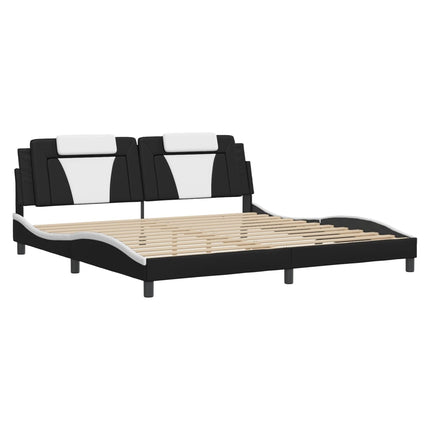 sengeramme Viana med LED uden madras 200x200 cm sort og hvid