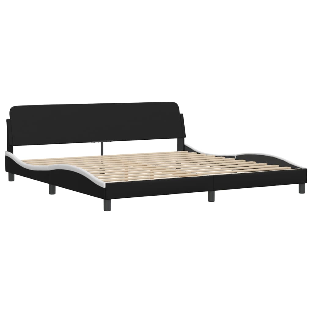sengeramme Viana med LED uden madras 200x200 cm sort og hvid