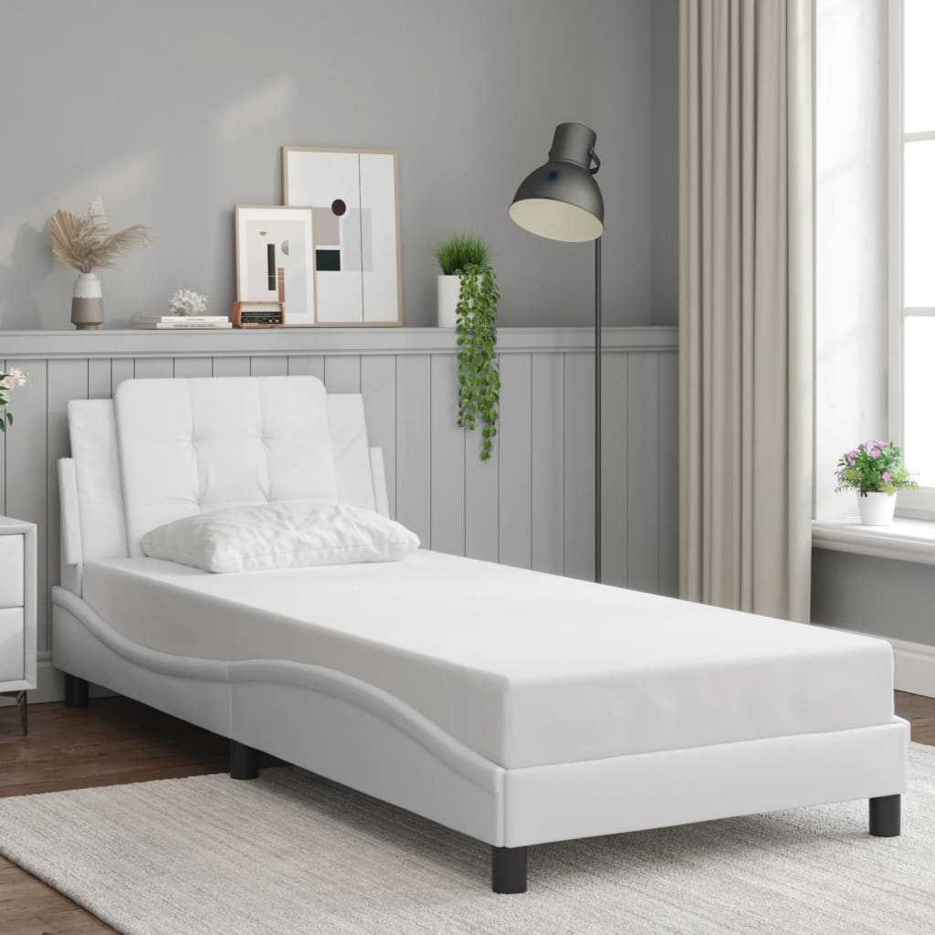 sengeramme med LED uden madras Zadar 80x200 cm hvid