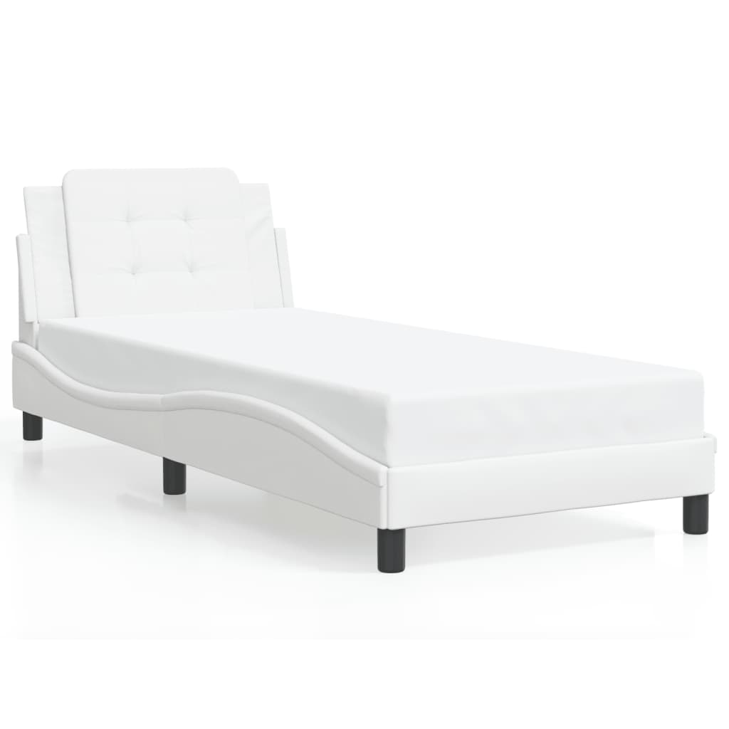 sengeramme med LED uden madras Zadar 80x200 cm hvid