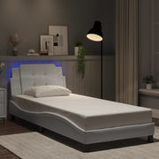 sengeramme med LED uden madras Zadar 80x200 cm hvid