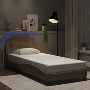 sengeramme med LED uden madras Zadar 80x200 cm cappuccinofarvet