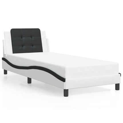 sengeramme med LED uden madras Zadar 80x200 cm hvid og sort
