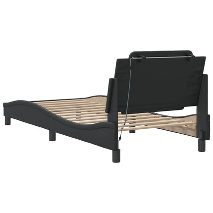 sengeramme med LED uden madras Zadar 90x190 cm sort