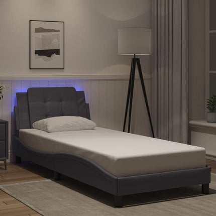 sengeramme med LED uden madras Zadar 90x190 cm grå