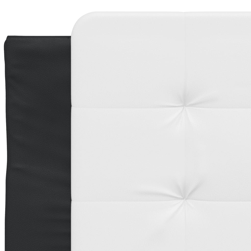 sengeramme med LED uden madras Zadar 90x190 cm sort og hvid