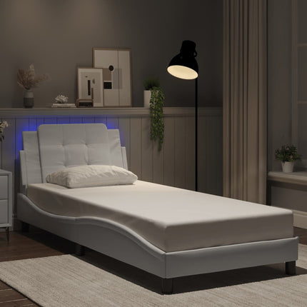 sengeramme med LED uden madras Zadar 90x200 cm hvid