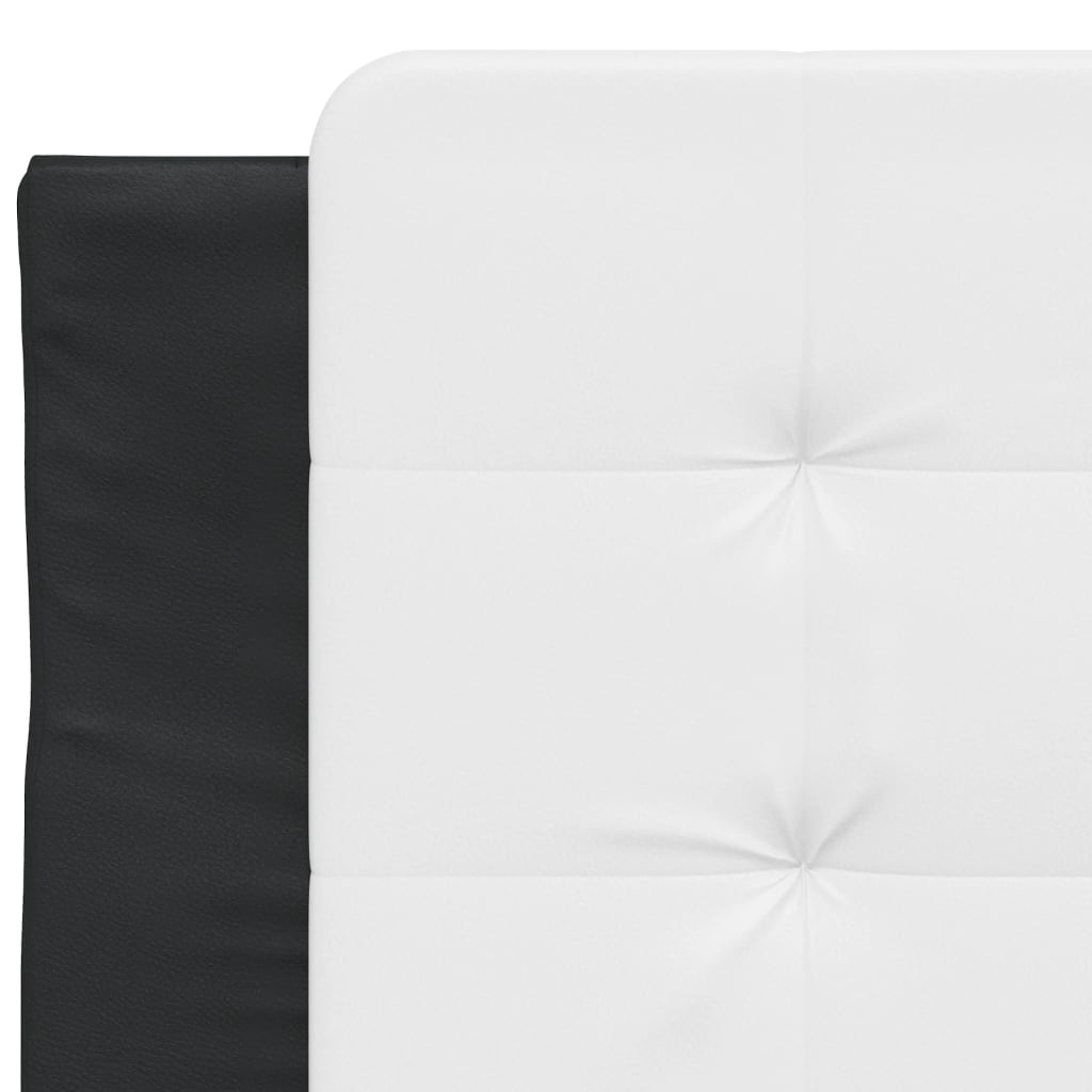 sengeramme med LED uden madras Zadar 100x200 cm sort og hvid