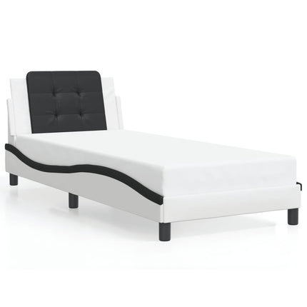 sengeramme med LED uden madras Zadar 100x200 cm hvid og sort