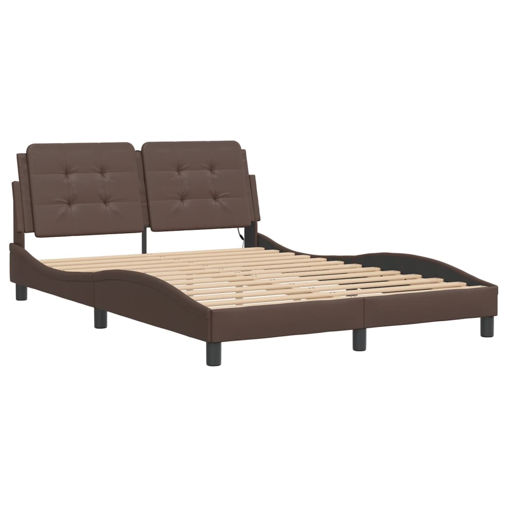 sengeramme med LED uden madras Zadar 120x200 cm brun