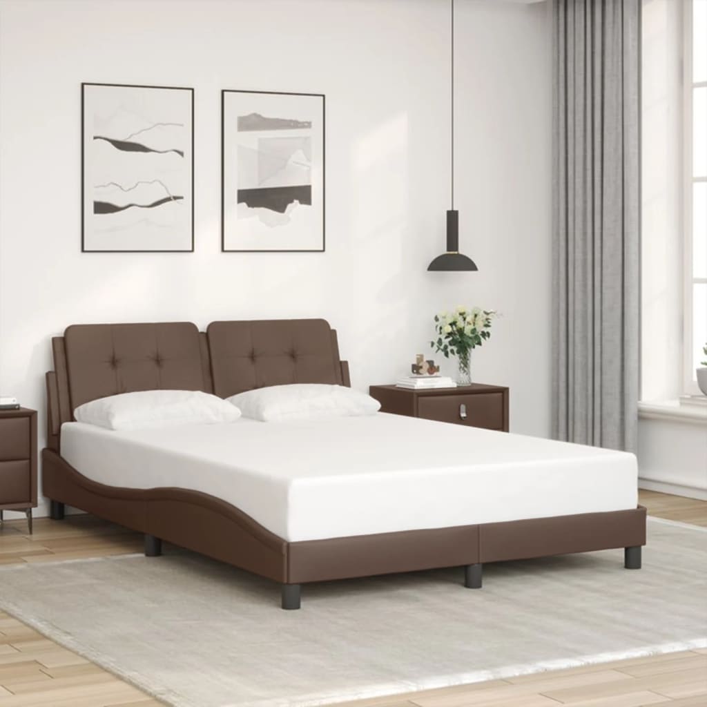 sengeramme med LED uden madras Zadar 120x200 cm brun