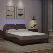 sengeramme med LED uden madras Zadar 120x200 cm brun