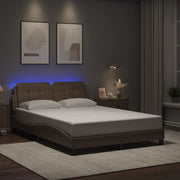 sengeramme med LED uden madras Zadar 120x200 cm cappuccinofarvet