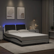 sengeramme med LED uden madras Zadar 120x200 cm hvid og sort
