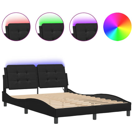 sengeramme med LED uden madras Zadar 140x190 cm sort