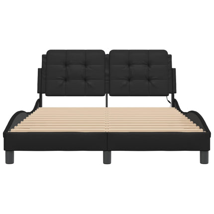 sengeramme med LED uden madras Zadar 140x190 cm sort