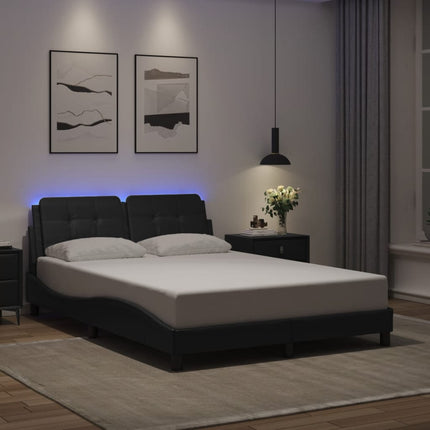 sengeramme med LED uden madras Zadar 140x190 cm sort