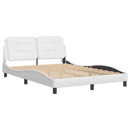 sengeramme med LED uden madras Zadar 140x190 cm hvid