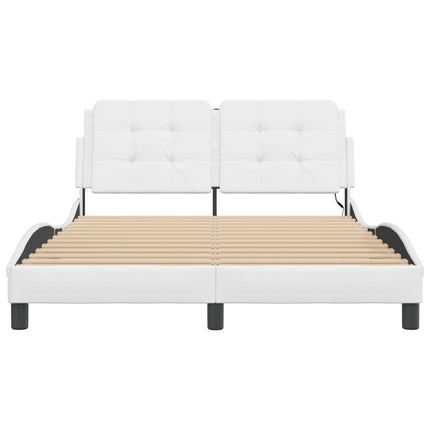 sengeramme med LED uden madras Zadar 140x190 cm hvid