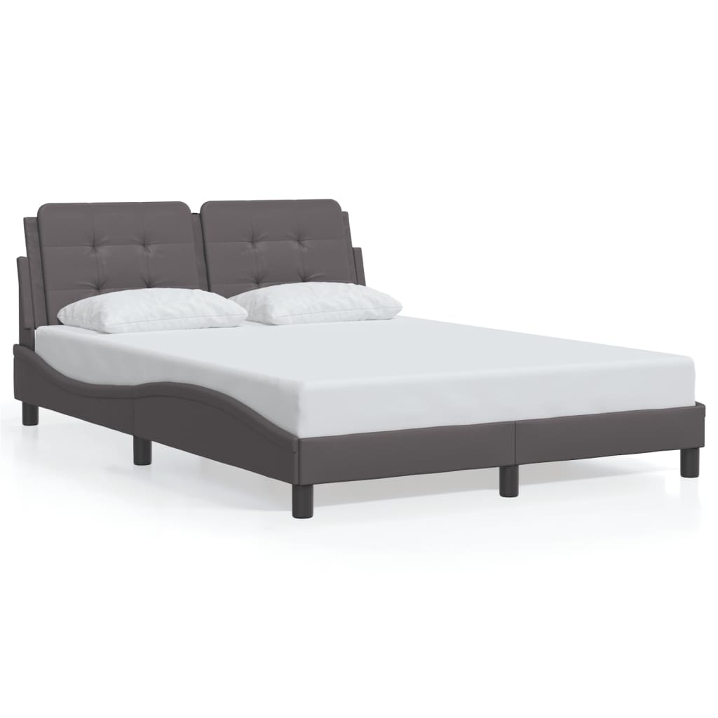 sengeramme med LED uden madras Zadar 140x190 cm grå