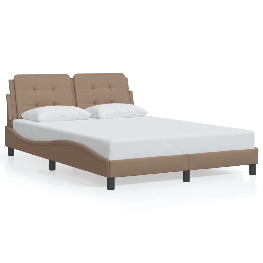 sengeramme med LED uden madras Zadar 120x200 cm cappuccinofarvet